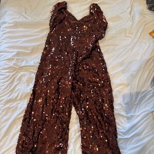 Bronze sequin jumpsuit
